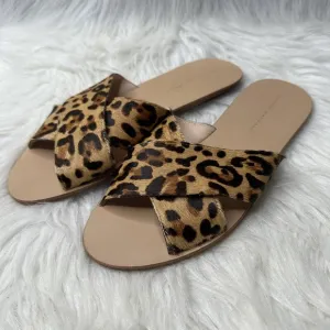 Loeffler Randall Sandals Claudie Slide Women Flat sz 9 Animal Print Shoe