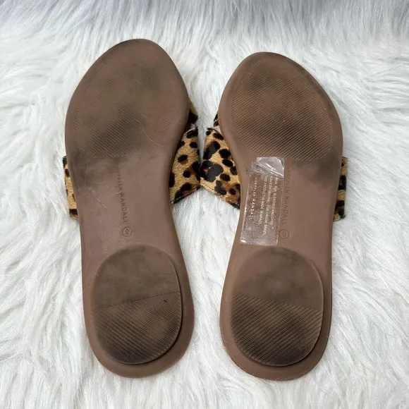 Loeffler Randall Sandals Claudie Slide Women Flat sz 9 Animal Print Shoe