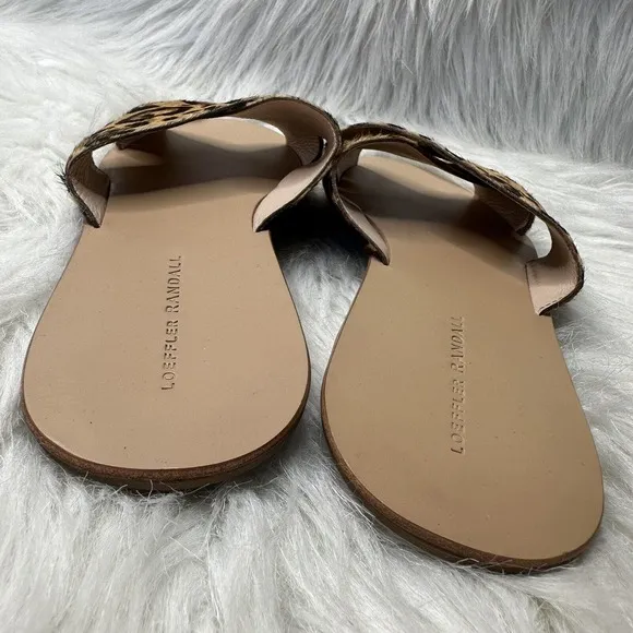Loeffler Randall Sandals Claudie Slide Women Flat sz 9 Animal Print Shoe