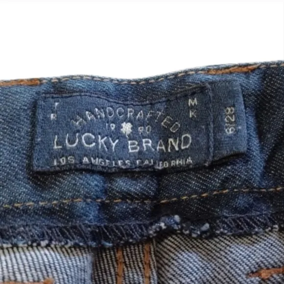 LUCKY BRAND HANDCRAFTED LOS ANGELES Boho Sweet Jean Crop Blue Jeans Pants