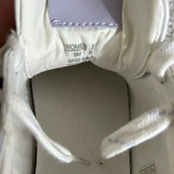 Madewell Court Sneakers in White Leather/Light Purple size US women’s 8