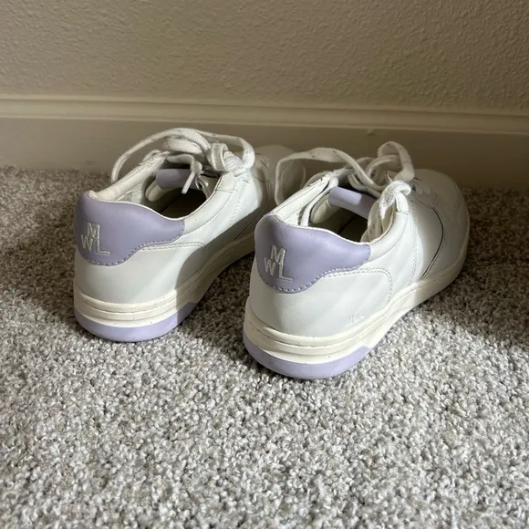 Madewell Court Sneakers in White Leather/Light Purple size US women’s 8