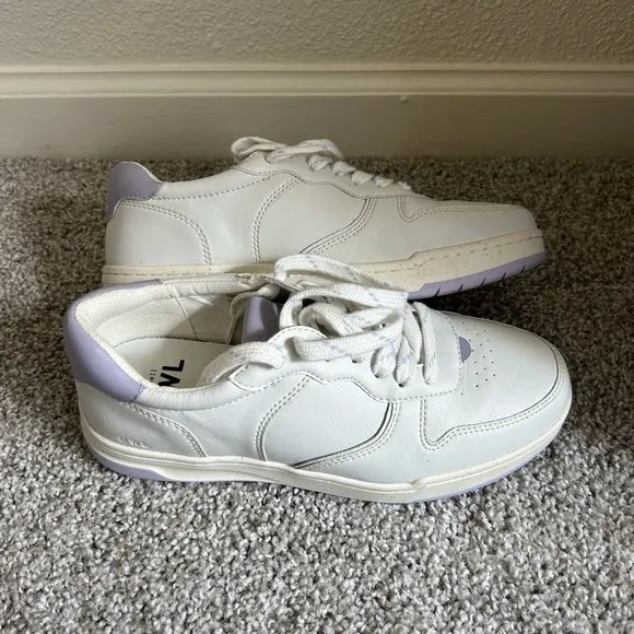 Madewell Court Sneakers in White Leather/Light Purple size US women’s 8