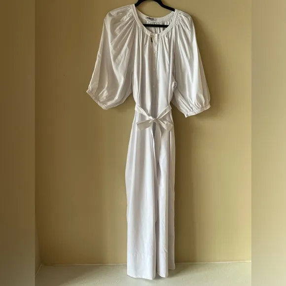 MADEWELL depeche Tie-waist button front midi dress