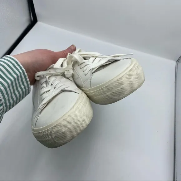 Madewell Sidewalk Low-Top Sneakers in pale parchment womens size 9 chunky