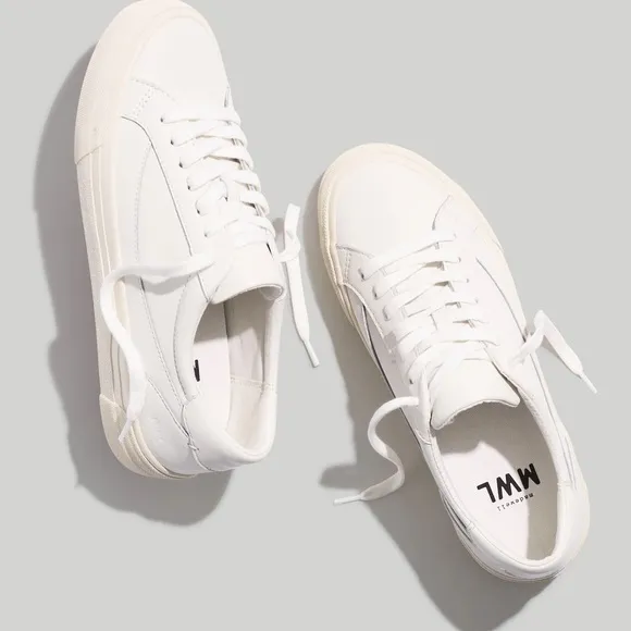 Madewell Sidewalk Low-Top Sneakers in pale parchment womens size 9 chunky