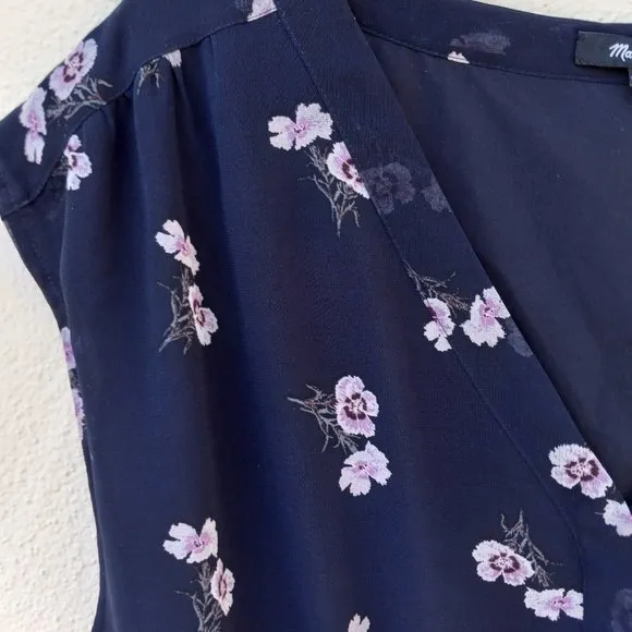 Madewell Skygaze Navy Dress in Pansy Bouquet