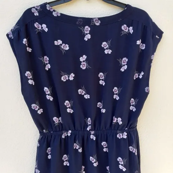 Madewell Skygaze Navy Dress in Pansy Bouquet