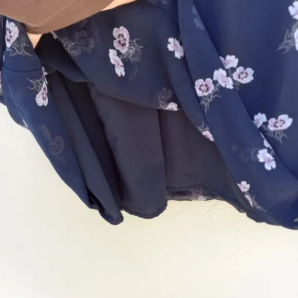 Madewell Skygaze Navy Dress in Pansy Bouquet