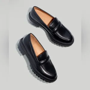 Madewell The Bradley Lugsole Loafer in Leather • size 9.5 • NWOT • NG674 • Black