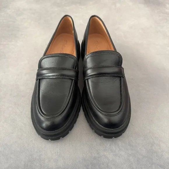 Madewell The Bradley Lugsole Loafer in Leather • size 9.5 • NWOT • NG674 • Black
