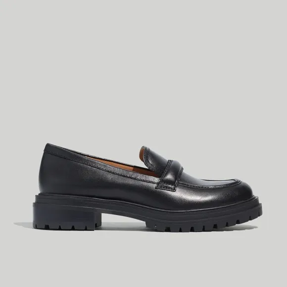 Madewell The Bradley Lugsole Loafer in Leather • size 9.5 • NWOT • NG674 • Black