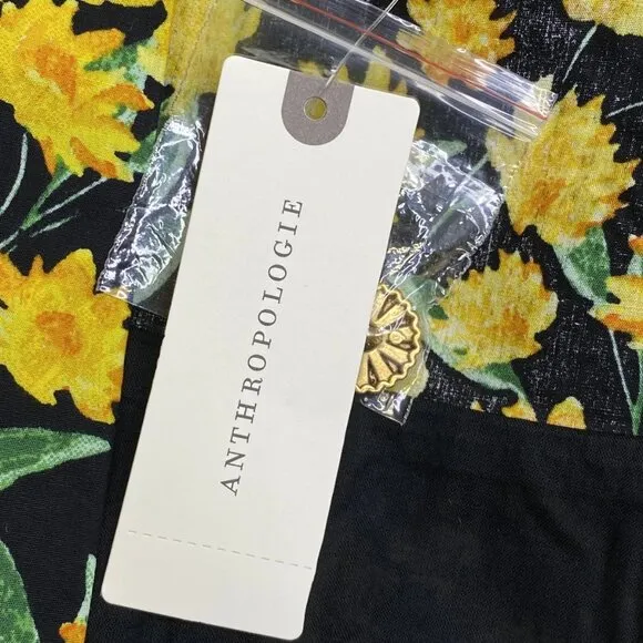 Maeve Women's Collared Poplin Swing Mini Dress Black/Yellow Size XS – NWT