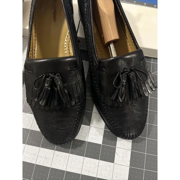 Magnanni Tasselled‎ Loafers Mens 10 1/2 M Black Made In Spain Classic Soft