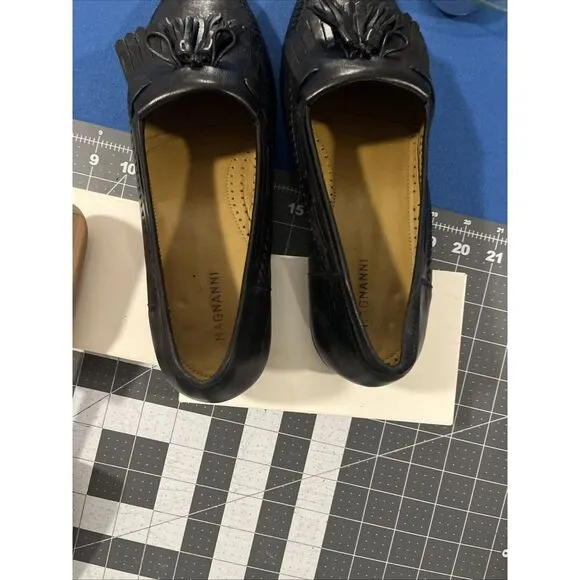 Magnanni Tasselled‎ Loafers Mens 10 1/2 M Black Made In Spain Classic Soft