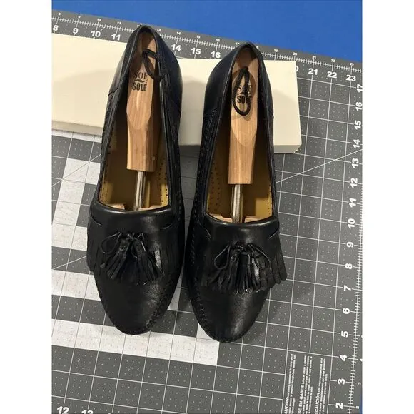 Magnanni Tasselled‎ Loafers Mens 10 1/2 M Black Made In Spain Classic Soft