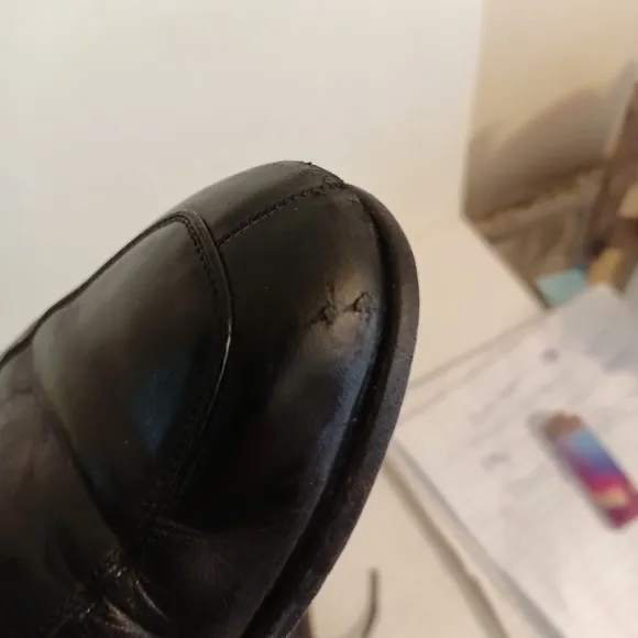 Magnanni Vintage dress Black leather men's loafers size 9.5