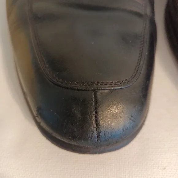 Magnanni Vintage dress Black leather men's loafers size 9.5