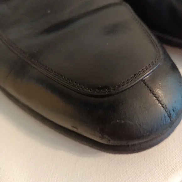 Magnanni Vintage dress Black leather men's loafers size 9.5