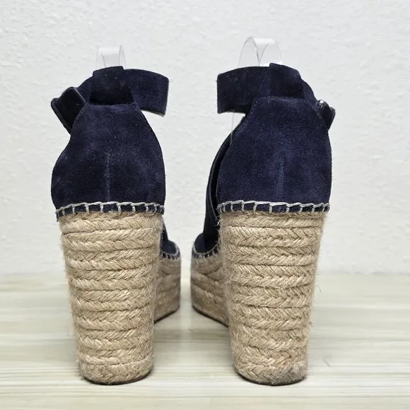Marc Fisher Espadrille Navy Blue Suede Espadrilles Size 8
