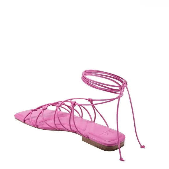 Marc Fisher NWT Monnie Ankle Wrap flat Sandals with cushioned Sole.