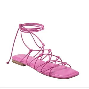 Marc Fisher NWT Monnie Ankle Wrap flat Sandals with cushioned Sole.