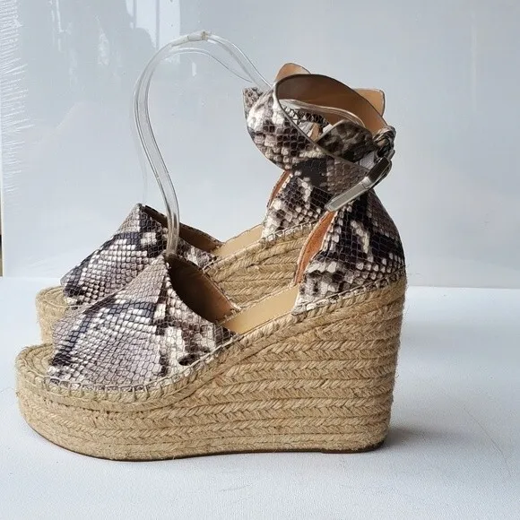 Marc Fisher Snake Skin Able Espadrilles Wedge Sandal NWOB Size 9