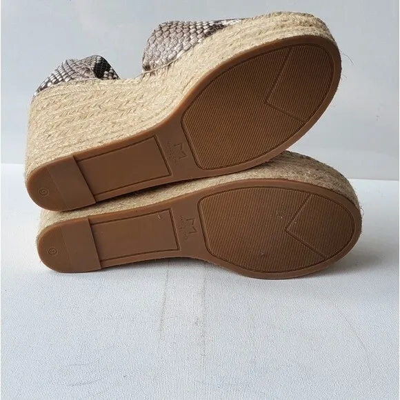 Marc Fisher Snake Skin Able Espadrilles Wedge Sandal NWOB Size 9