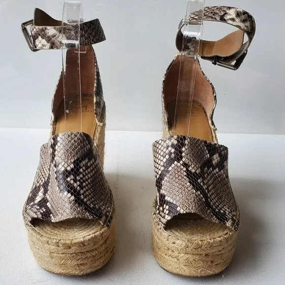 Marc Fisher Snake Skin Able Espadrilles Wedge Sandal NWOB Size 9