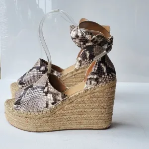 Marc Fisher Snake Skin Able Espadrilles Wedge Sandal NWOB Size 9