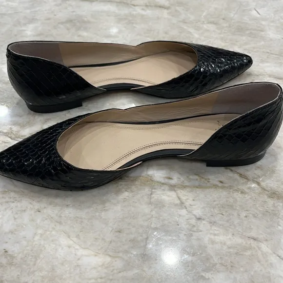MARC FISHER | Sunny Snake Embossed Flats | Black Patent | Women's Size 7.5