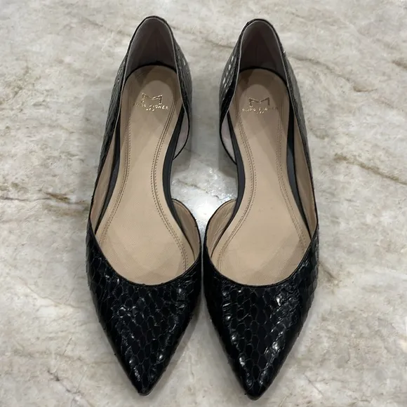 MARC FISHER | Sunny Snake Embossed Flats | Black Patent | Women's Size 7.5