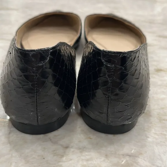 MARC FISHER | Sunny Snake Embossed Flats | Black Patent | Women's Size 7.5