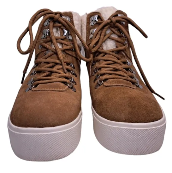 Marc Fisher‎ Women's Suede Leather Sneaker Ankle Boots 8 1/2 M Brown