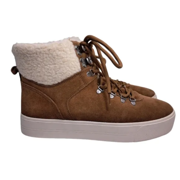 Marc Fisher‎ Women's Suede Leather Sneaker Ankle Boots 8 1/2 M Brown