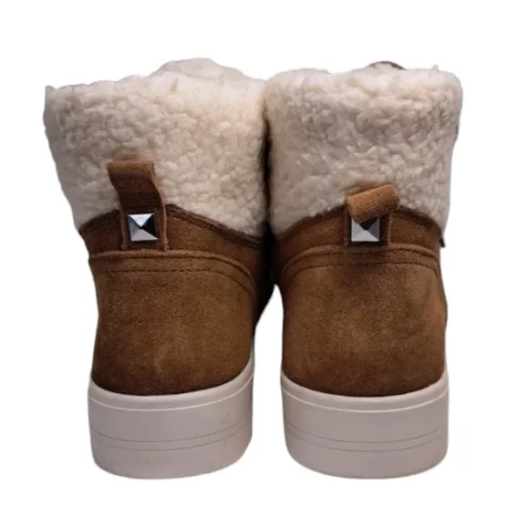 Marc Fisher‎ Women's Suede Leather Sneaker Ankle Boots 8 1/2 M Brown