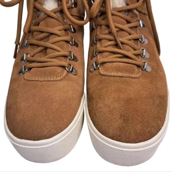 Marc Fisher‎ Women's Suede Leather Sneaker Ankle Boots 8 1/2 M Brown