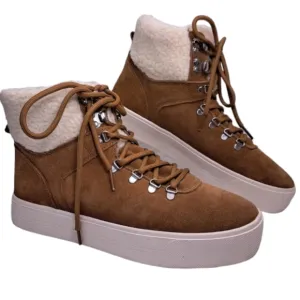 Marc Fisher‎ Women's Suede Leather Sneaker Ankle Boots 8 1/2 M Brown