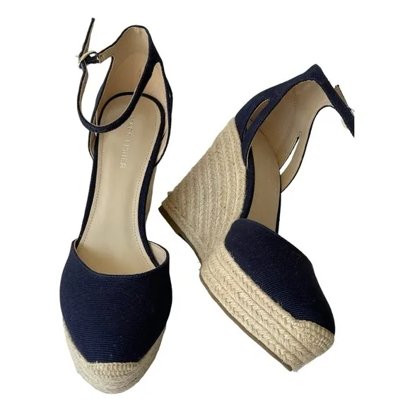 Marc Fisher Women's Wedge Sandals Platform Heels Sling Back Teelan, Sz 9.5M