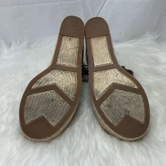 Marc Fisher Alida Tan Suede Platform Ankle Strap Espadrilles Sz 6.5