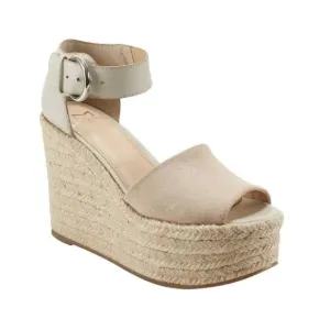 Marc Fisher Alida Tan Suede Platform Ankle Strap Espadrilles Sz 6.5