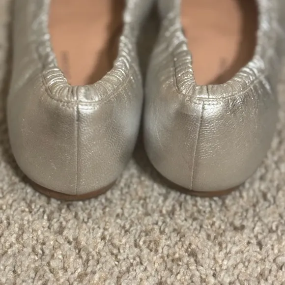 Marc Jacobs Silver Ballet Flats with Black Bow