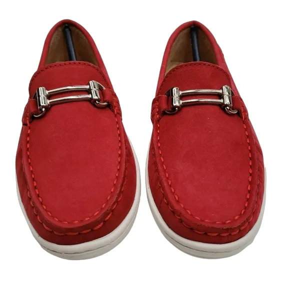 Marc Joseph | NIB Lexington Red Nobuck Preppy Classic Leather Loafers Girl's 1.5