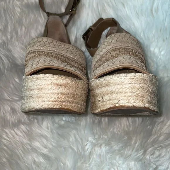 Marc Fisher Alina Espadrille Wedge, Tan