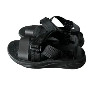 Mark Nason Womens Black Runyon Peakloop Platform Strappy Sandals Size 7.5/8