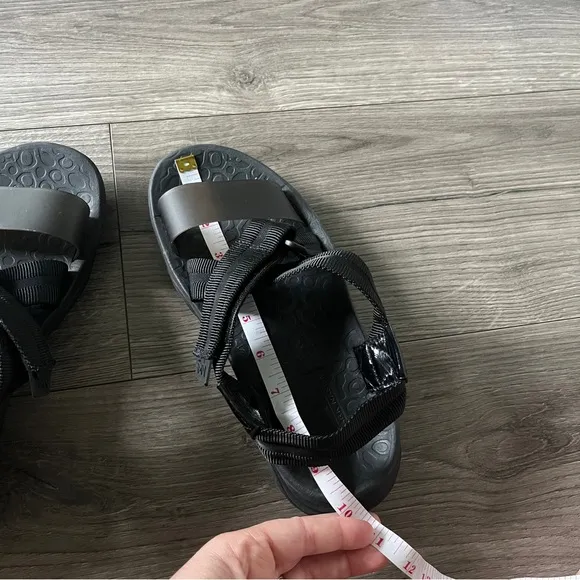 Mark Nason Womens Black Runyon Peakloop Platform Strappy Sandals Size 7.5/8