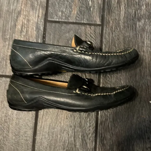 Martin Dingman Old Row Men’s Black Leather Horse Bit Loafer dress shoes