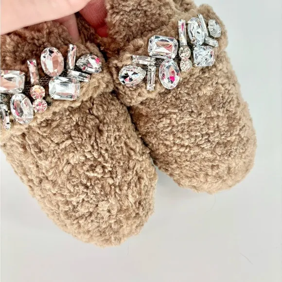 Martina Brown Loafers with Crystal Embellishment