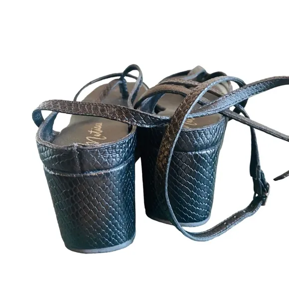 Matisse Eternal Platform Sandals Women’s 8 Black Snakeskin 90s Chunky Wedge
