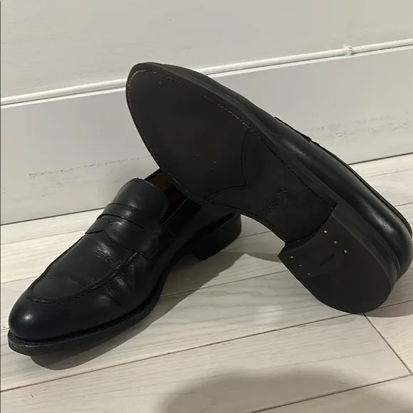 Meermin Men’s Black Leather Loafers Slip-On Classic